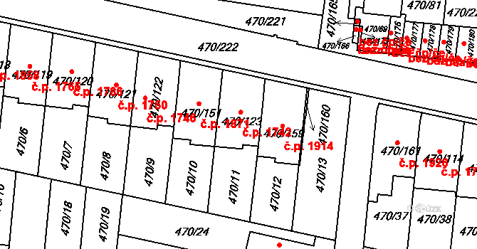 Krč 1742, Praha na parcele st. 470/123 v KÚ Krč, Katastrální mapa