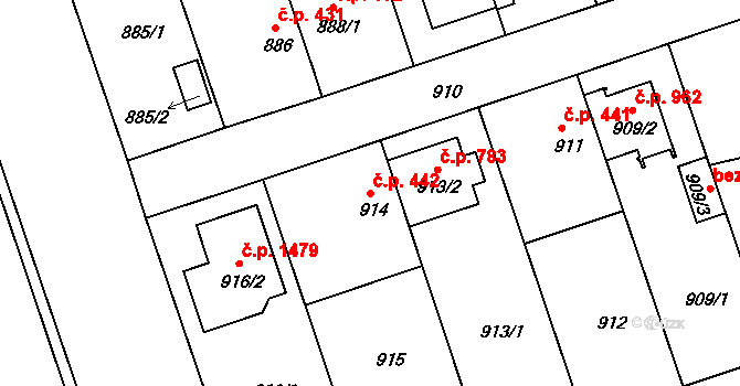 České Budějovice 2 442, České Budějovice na parcele st. 914 v KÚ České Budějovice 2, Katastrální mapa