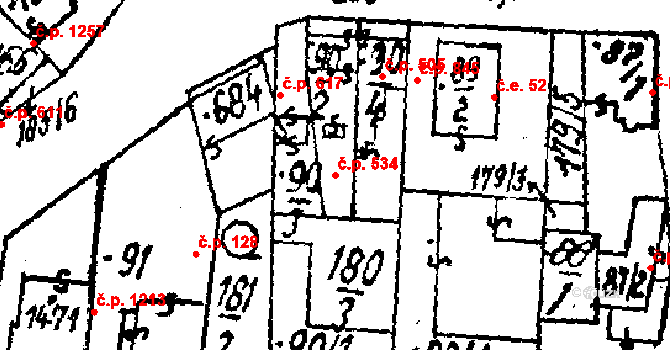 Lanžhot 534 na parcele st. 90/3 v KÚ Lanžhot, Katastrální mapa