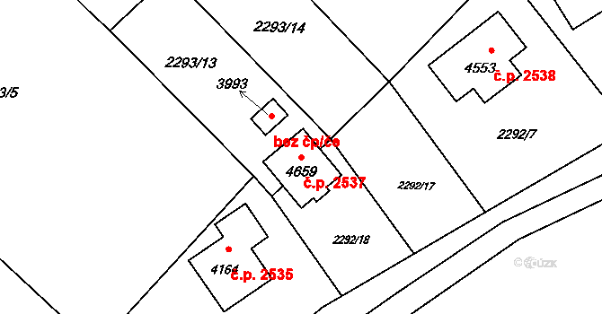 Rožnov pod Radhoštěm 2537 na parcele st. 4659 v KÚ Rožnov pod Radhoštěm, Katastrální mapa