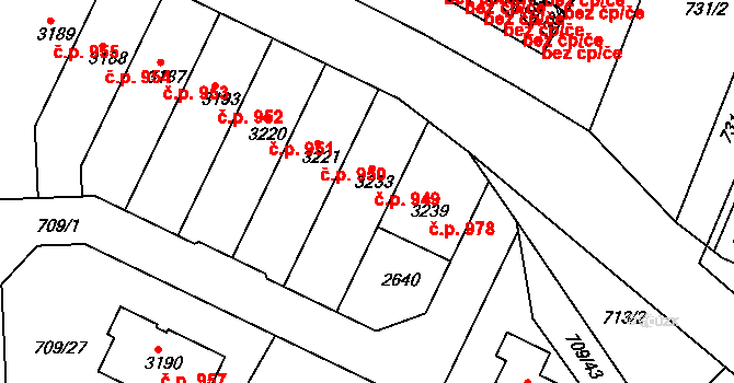 Stará Role 949, Karlovy Vary na parcele st. 3233 v KÚ Stará Role, Katastrální mapa