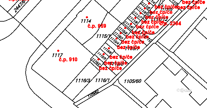 Mizerov 782, Karviná na parcele st. 1115/5 v KÚ Karviná-město, Katastrální mapa