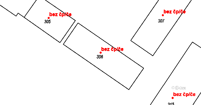 Neratovice 39363708 na parcele st. 306 v KÚ Byškovice, Katastrální mapa