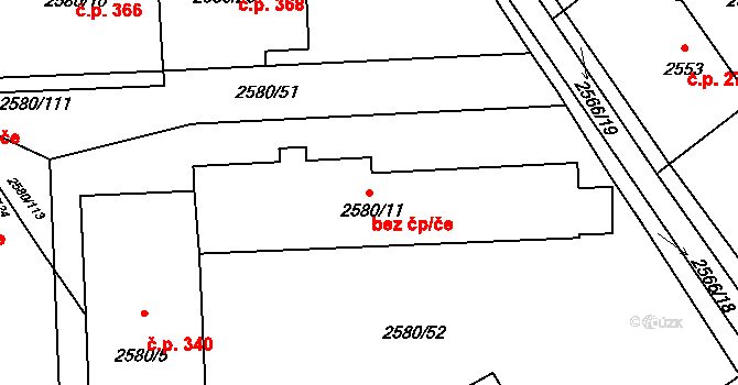 Havířov 41879708 na parcele st. 2580/11 v KÚ Dolní Suchá, Katastrální mapa