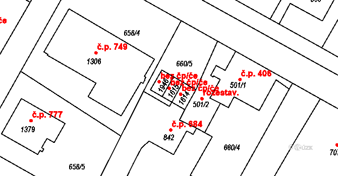 Hostinné 44923708 na parcele st. 1615 v KÚ Hostinné, Katastrální mapa