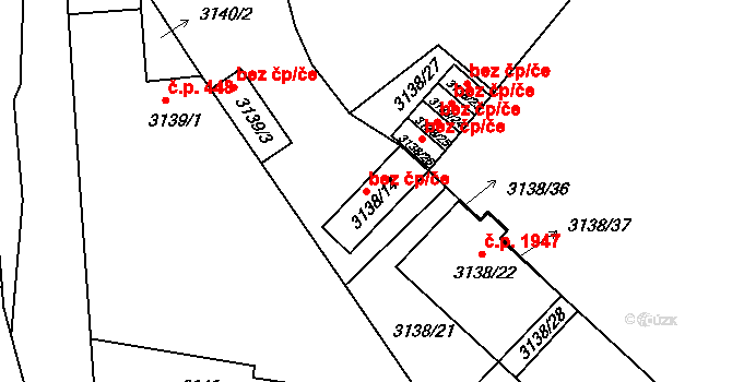 Pelhřimov 45258708 na parcele st. 3138/14 v KÚ Pelhřimov, Katastrální mapa