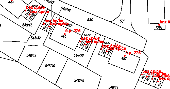 Adamov 46022708 na parcele st. 1076 v KÚ Adamov, Katastrální mapa