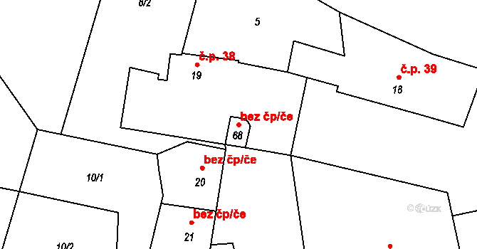 Habří 48099708 na parcele st. 68 v KÚ Habří u Lipí, Katastrální mapa