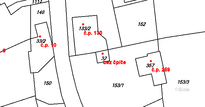 Chotyně 48794708 na parcele st. 32 v KÚ Chotyně, Katastrální mapa