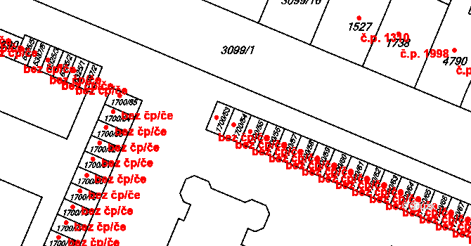 Břeclav 49714708 na parcele st. 1700/54 v KÚ Břeclav, Katastrální mapa