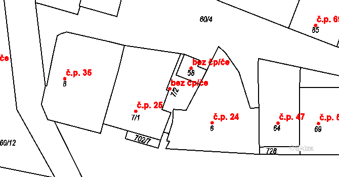 Bohuslavice 50002708 na parcele st. 7/2 v KÚ Bohuslavice u Konice, Katastrální mapa