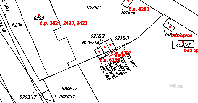 Jihlava 3295 na parcele st. 6235/14 v KÚ Jihlava, Katastrální mapa