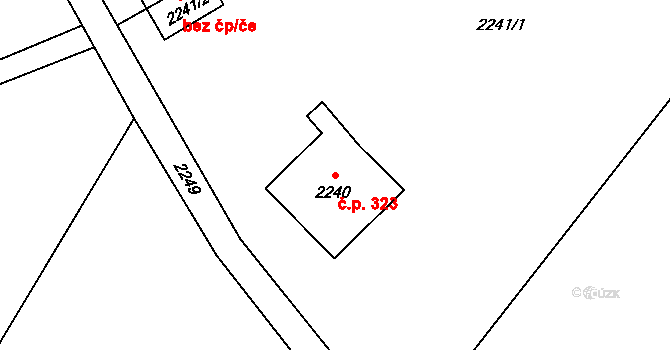 Palkovice 323 na parcele st. 2240 v KÚ Palkovice, Katastrální mapa