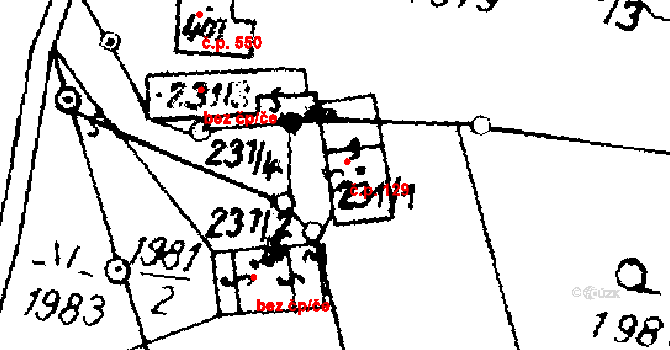 Písek 129 na parcele st. 231/1 v KÚ Písek u Jablunkova, Katastrální mapa