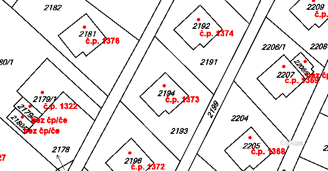 Děčín VI-Letná 1373, Děčín na parcele st. 2194 v KÚ Podmokly, Katastrální mapa