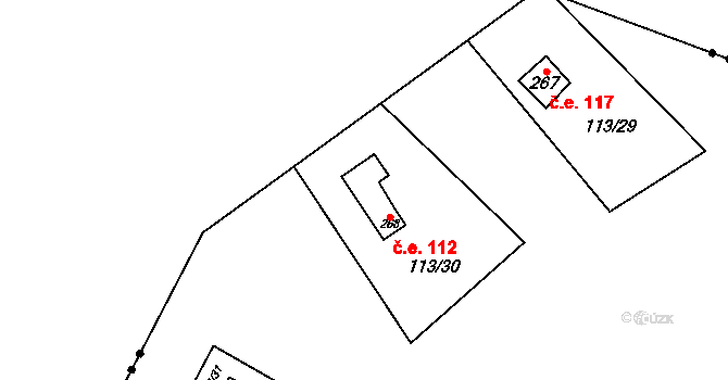 Lhota 112, Mladošovice na parcele st. 268 v KÚ Lhota u Vlachnovic, Katastrální mapa