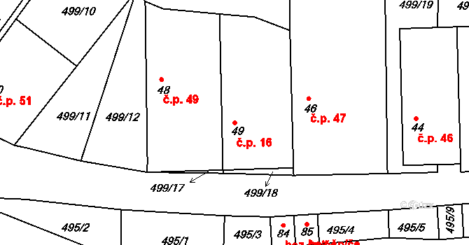 Kejnice 16 na parcele st. 49 v KÚ Kejnice, Katastrální mapa