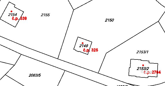 Dejvice 325, Praha na parcele st. 2149 v KÚ Dejvice, Katastrální mapa