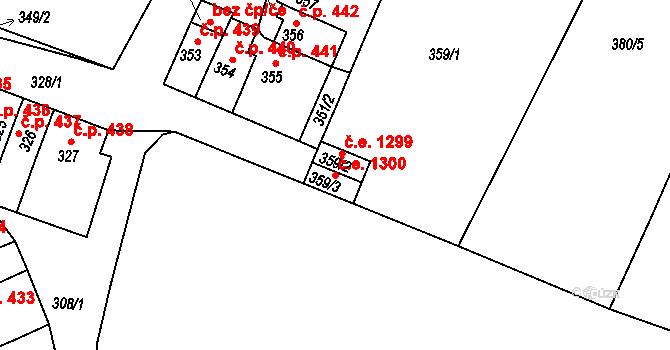 Děčín XXXII-Boletice nad Labem 1300, Děčín na parcele st. 359/3 v KÚ Boletice nad Labem, Katastrální mapa