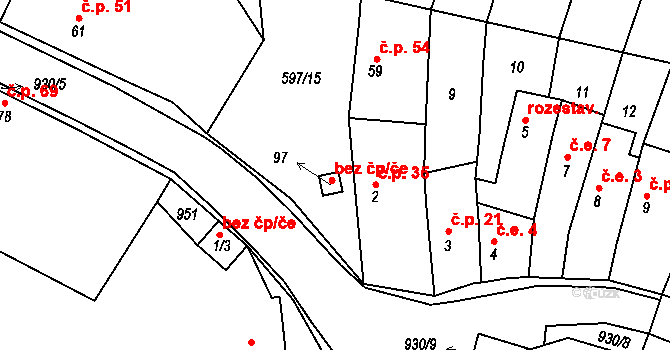 Přestavlky 41112709 na parcele st. 97 v KÚ Přestavlky u Roudnice nad Labem, Katastrální mapa