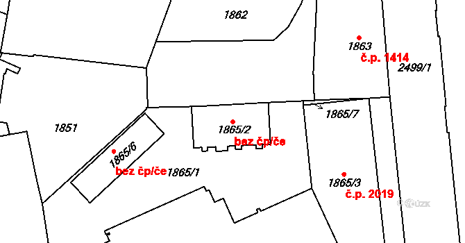 Praha 42217709 na parcele st. 1865/2 v KÚ Nové Město, Katastrální mapa