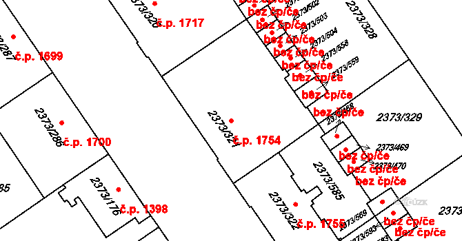 Předměstí 1754, Opava na parcele st. 2373/321 v KÚ Opava-Předměstí, Katastrální mapa