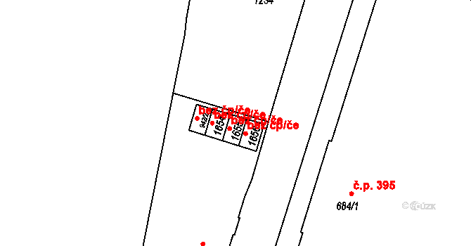Jáchymov 45782709 na parcele st. 1655 v KÚ Jáchymov, Katastrální mapa