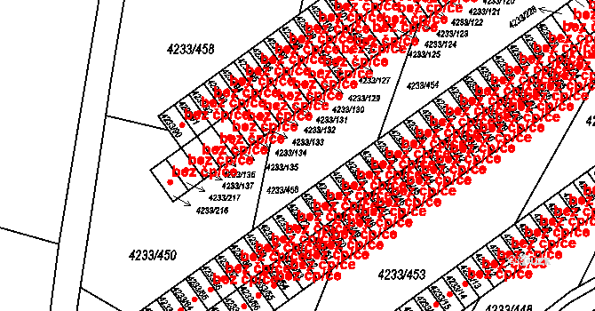 Veselí nad Lužnicí 47454709 na parcele st. 4233/133 v KÚ Veselí nad Lužnicí, Katastrální mapa