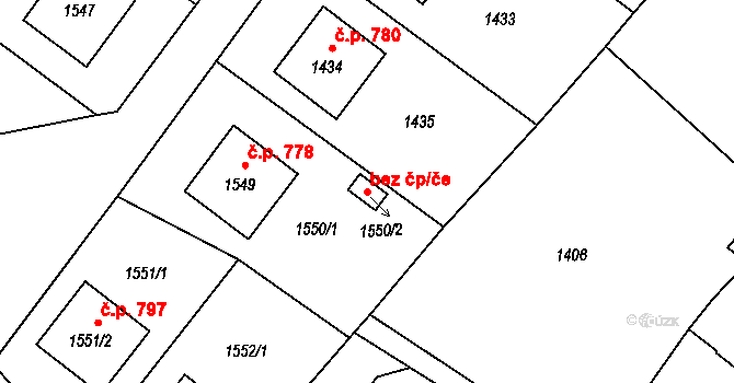 Studénka 47535709 na parcele st. 1550/2 v KÚ Studénka nad Odrou, Katastrální mapa