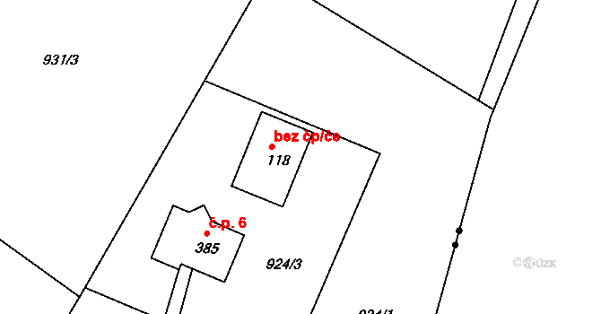 Studenec 48212709 na parcele st. 118 v KÚ Rovnáčov, Katastrální mapa