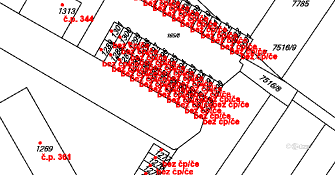 Telč 49178709 na parcele st. 1282 v KÚ Telč, Katastrální mapa