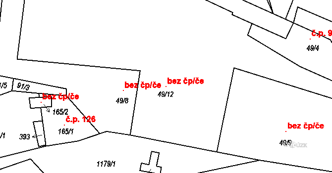 Liběšice 97756709 na parcele st. 49/12 v KÚ Liběšice u Litoměřic, Katastrální mapa