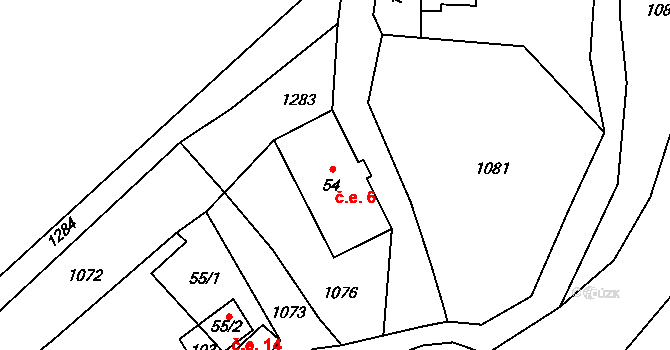 Dolní Oldřiš 69, Bulovka na parcele st. 54 v KÚ Dolní Oldřiš, Katastrální mapa