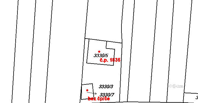 Boskovice 1835 na parcele st. 3330/5 v KÚ Boskovice, Katastrální mapa