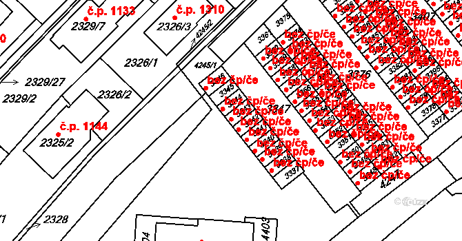 Komín 1077, Brno, Katastrální mapa