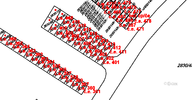 Rumburk 1 402, Rumburk na parcele st. 2830/71 v KÚ Rumburk, Katastrální mapa