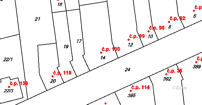 Marefy 100, Bučovice na parcele st. 14 v KÚ Marefy, Katastrální mapa