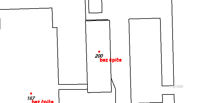 Petrovice 87708710 na parcele st. 200 v KÚ Petrovice u Nového Bydžova, Katastrální mapa