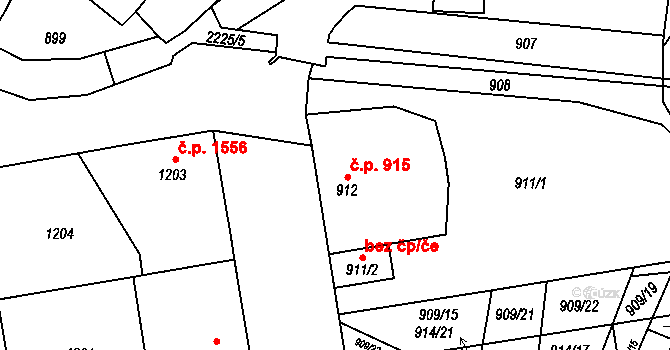 Dubňany 915 na parcele st. 912 v KÚ Dubňany, Katastrální mapa