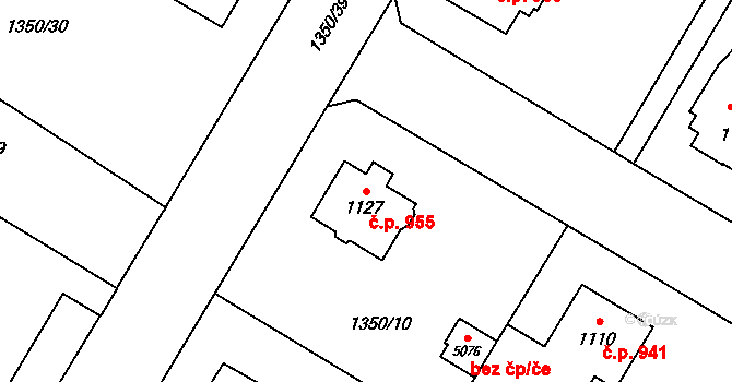 Šumperk 955 na parcele st. 1127 v KÚ Šumperk, Katastrální mapa