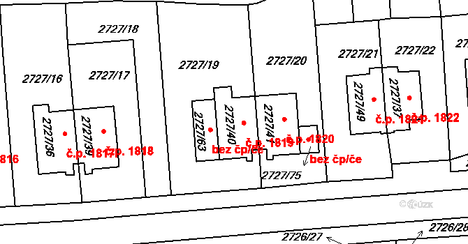 Tachov 1819 na parcele st. 2727/40 v KÚ Tachov, Katastrální mapa