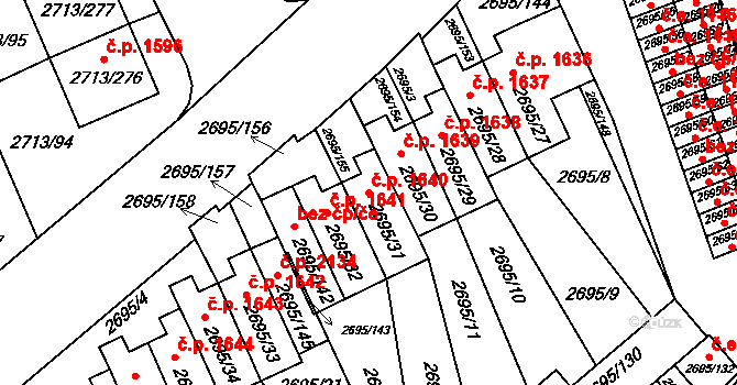 Pelhřimov 1640 na parcele st. 2695/31 v KÚ Pelhřimov, Katastrální mapa