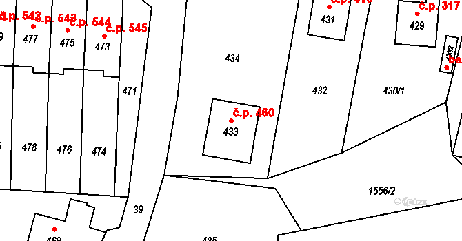 Jablůnka 460 na parcele st. 433 v KÚ Jablůnka, Katastrální mapa
