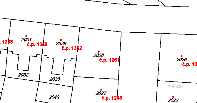 Vinohrady 1261, Praha na parcele st. 2028 v KÚ Vinohrady, Katastrální mapa