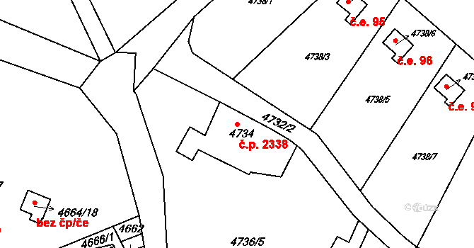 Dejvice 2338, Praha na parcele st. 4734 v KÚ Dejvice, Katastrální mapa