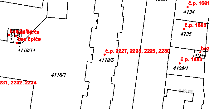 České Budějovice 3 2227,2228,2229,2230, České Budějovice na parcele st. 4118/5 v KÚ České Budějovice 3, Katastrální mapa