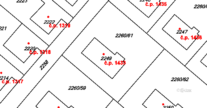 Rumburk 1 1433, Rumburk na parcele st. 2249 v KÚ Rumburk, Katastrální mapa