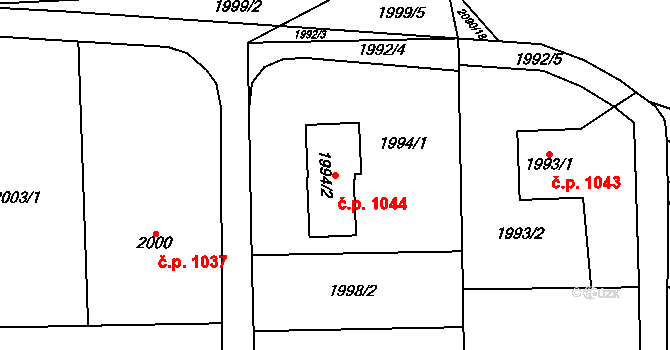 Bludovice 1044, Havířov na parcele st. 1994/2 v KÚ Bludovice, Katastrální mapa