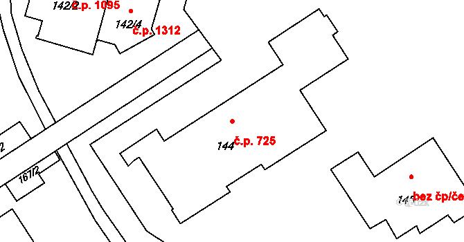 Lutyně 725, Orlová na parcele st. 144 v KÚ Horní Lutyně, Katastrální mapa