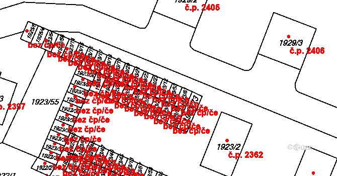 Teplice 39156711 na parcele st. 1923/12 v KÚ Teplice, Katastrální mapa